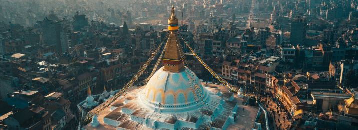 Nepal city landmark tower.
